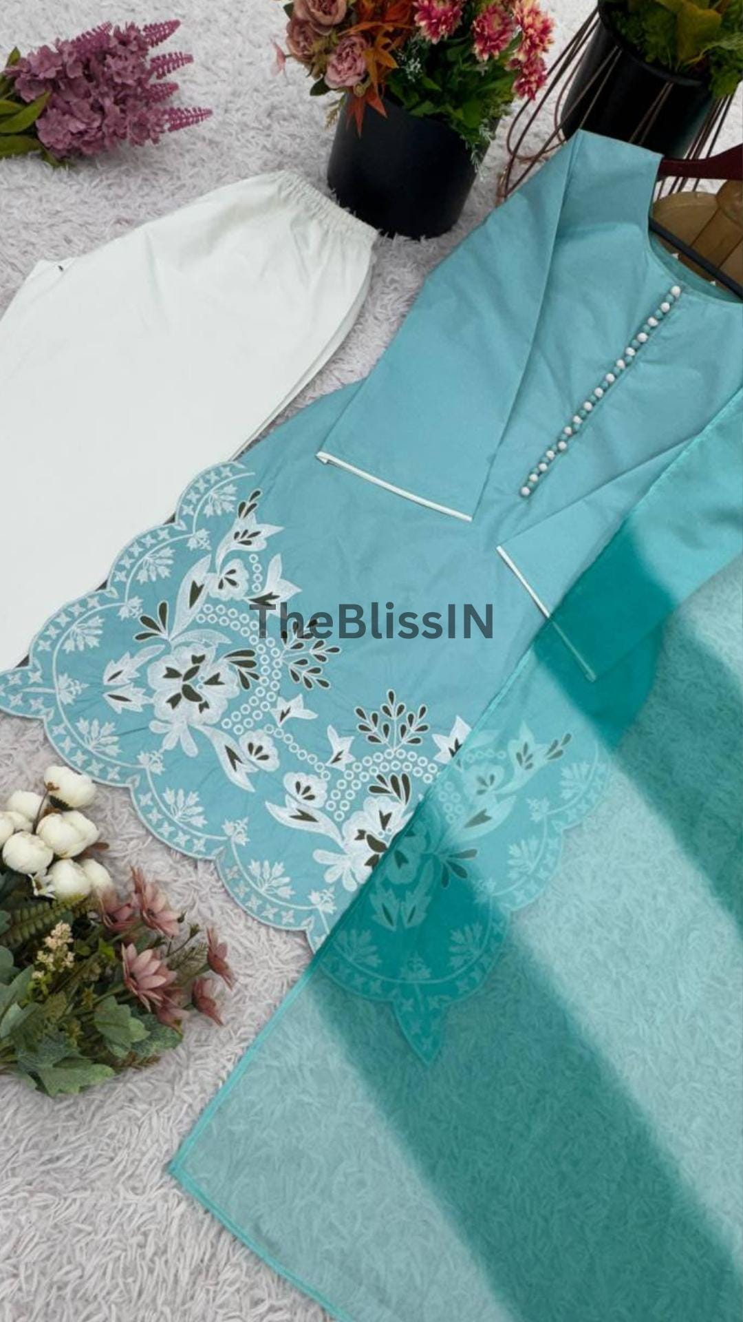 Wedding Wear Georgette Farshi Pant Set with Sequin Embroidery & Digital Print Dupatta