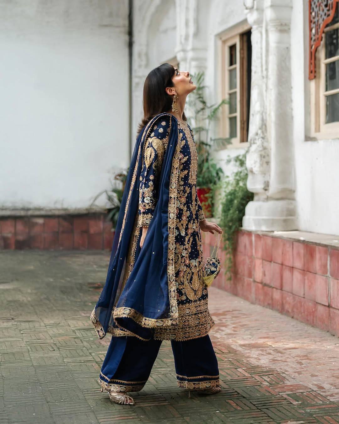 Designer Georgette Kurti Palazzo Set with Dupatta | Heavy Sequin, Thread & Zari Embroidery Work
