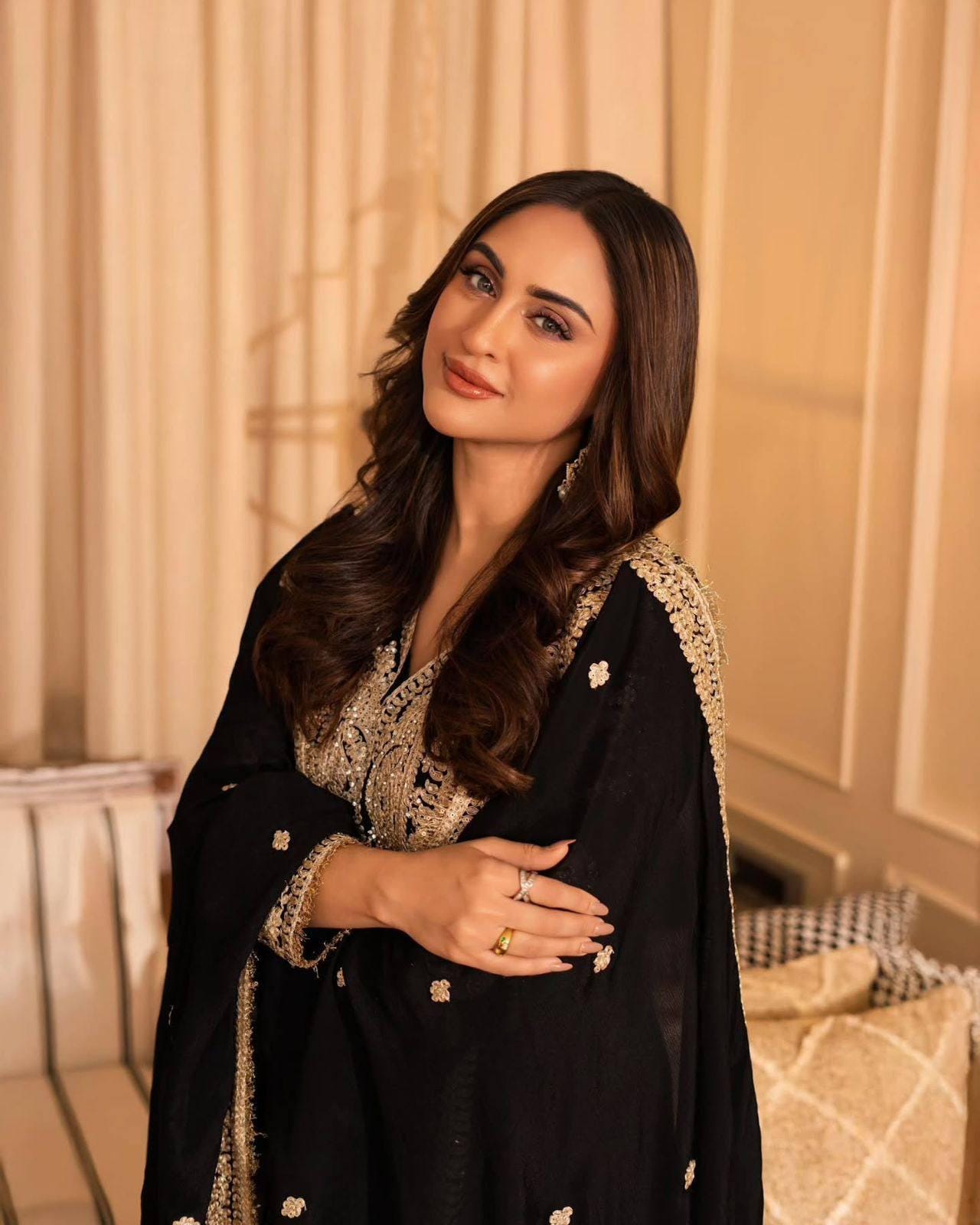Designer Heavy Georgette Black Salwar Kameez Suit Set With Sequin & Embroidery