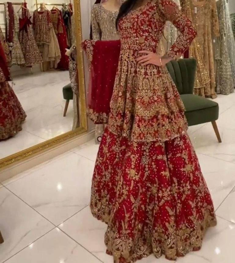 Designer Red Sequence Embroidery Lehenga Set with Dupatta for Women