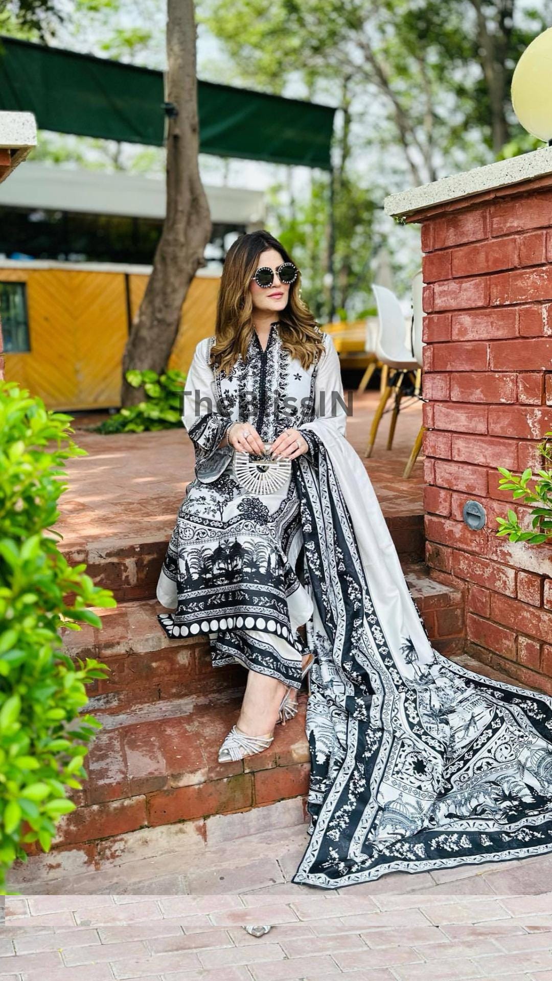 Trendy Malai Satin Long Co Ord Set with Digital Print Palazzo Dupatta Womens Wear