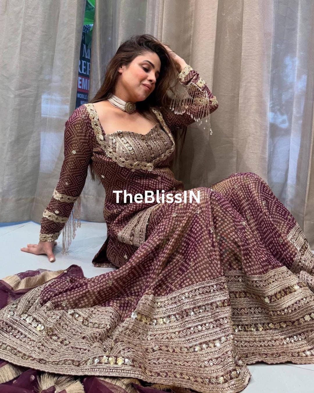 Designer Chinon Silk Printed Palazzo Suit with Sequin Embroidery and Dupatta