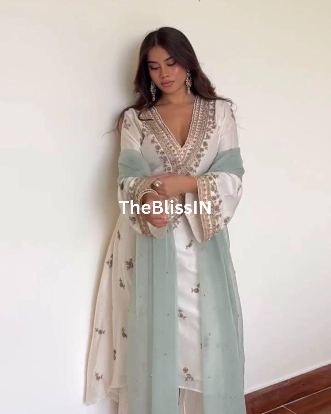 Natural Silk Palazzo Suit Set In Embroidered and Organza Dupatta Work, Indian Party Wear