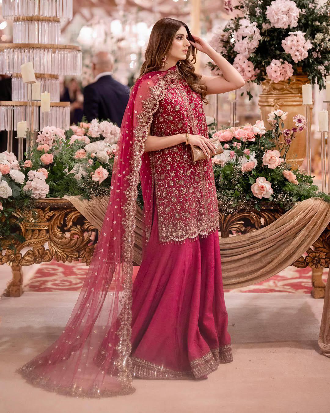Fancy Hot Pink Punjabi Kurta & Kurtis Palazzo Set For Women - Indian Wedding Outfit