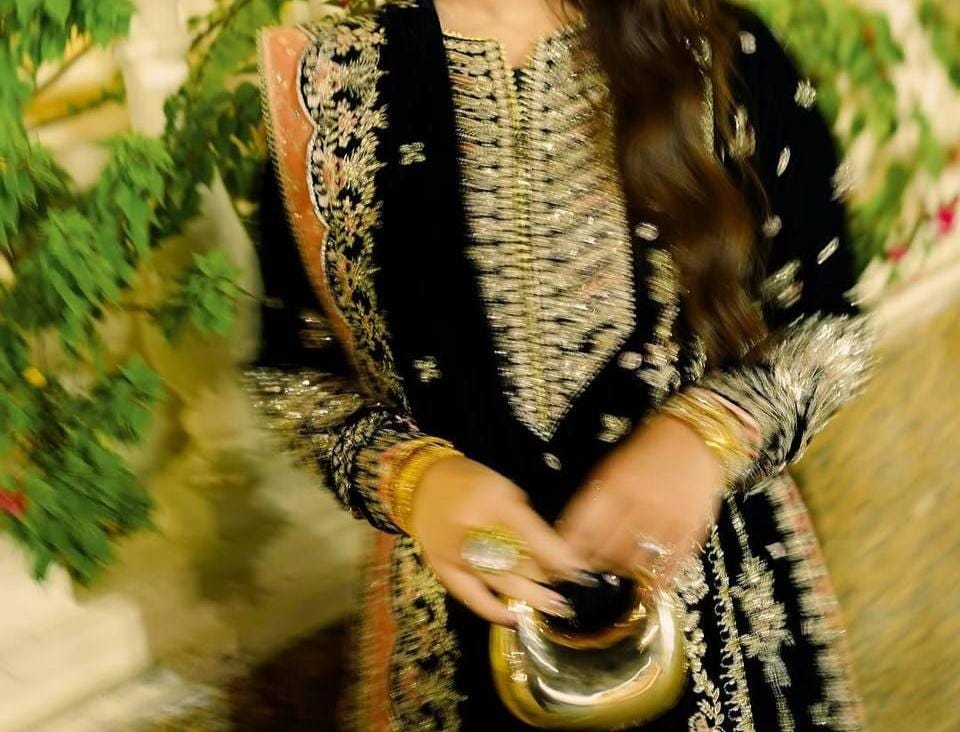 Luxury Velvet Kurti Plazzo Dupatta Set | Heavy Sequin & Zari Embroidery Work | Ready To Wear