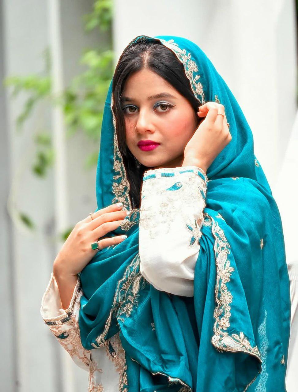 Pure Chinon Silk Heavy Sequin Embroidered Suit Set with Palazzo & Dupatta - Women Ethnic Wear