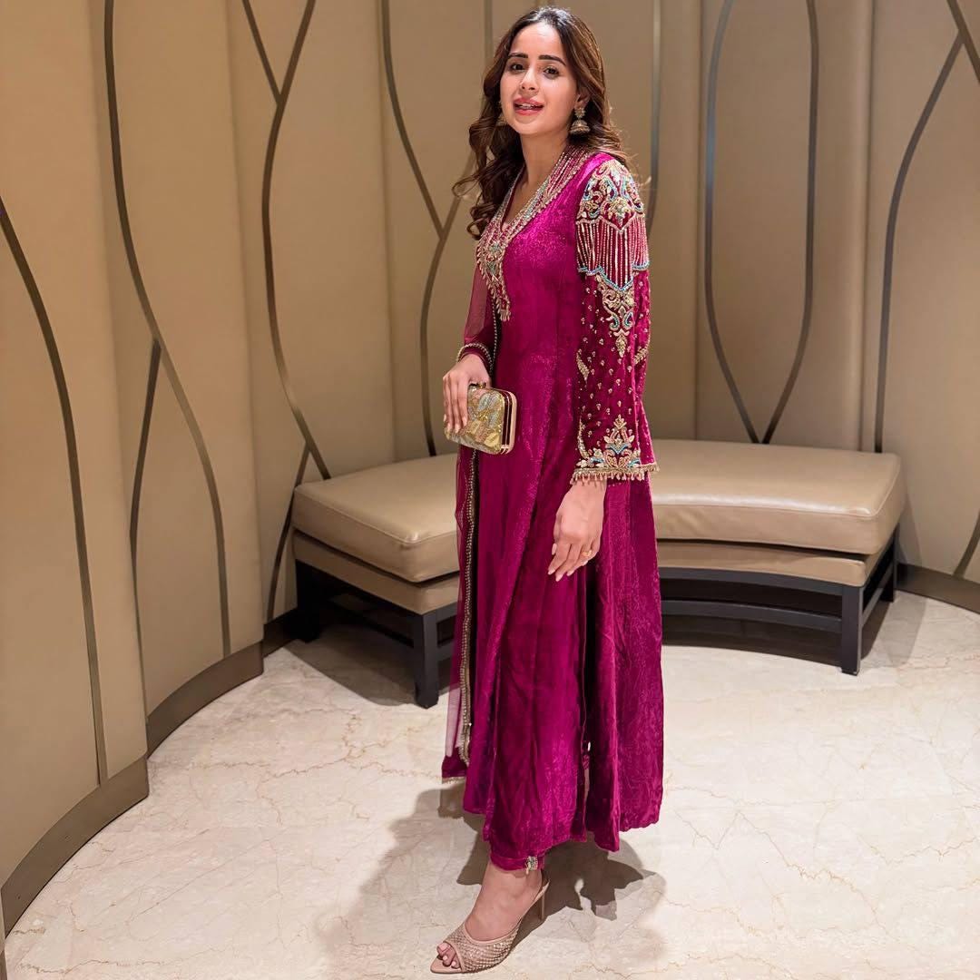 Designer Pink 3 Piece Velvet Suit With Heavy Embroidery Work For Women
