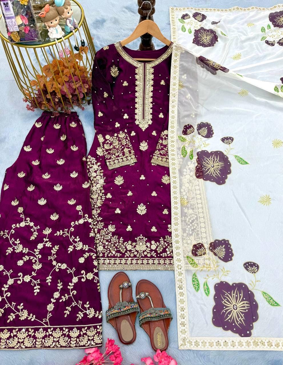 Designer Readymade Top Palazzo & Dupatta Set - Eid Outfit