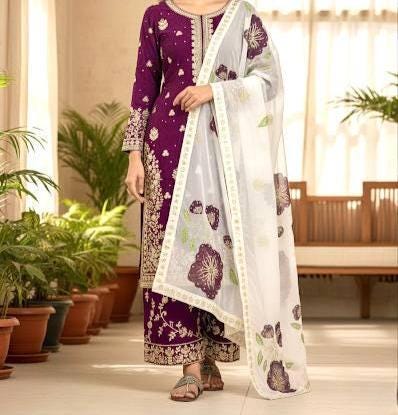 Designer Readymade Top Palazzo & Dupatta Set - Eid Outfit