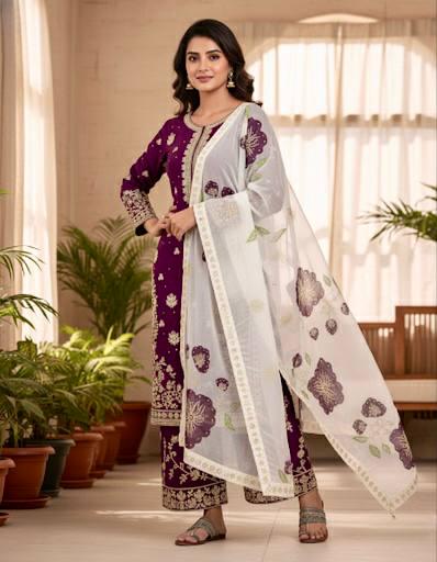 Designer Readymade Top Palazzo & Dupatta Set - Eid Outfit