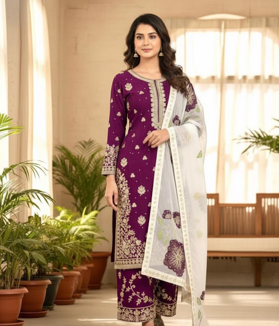 Designer Readymade Top Palazzo & Dupatta Set - Eid Outfit