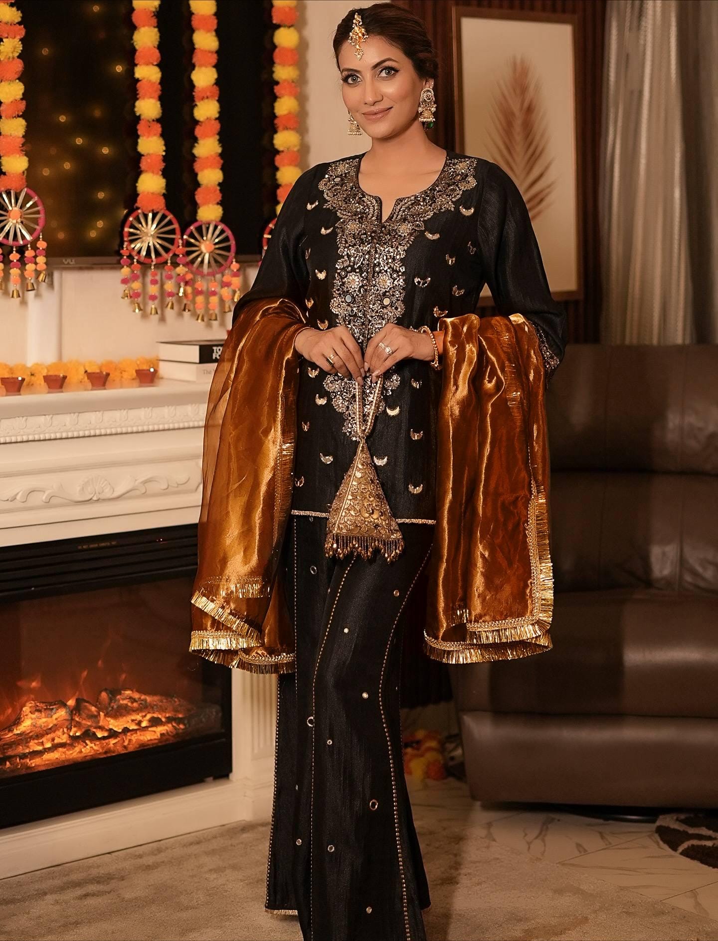 Designer Top Palazzo Set with Silk Dupatta Readymade Suit for Women