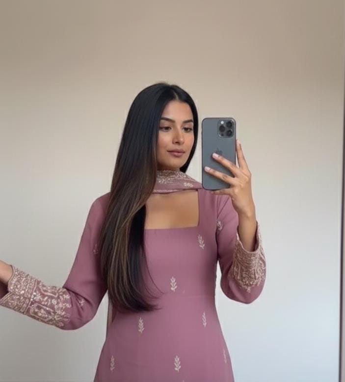 Embroidered Pink Salwar Kameez Suit | Heavy Faux Georgette Pakistani Eid Outfit