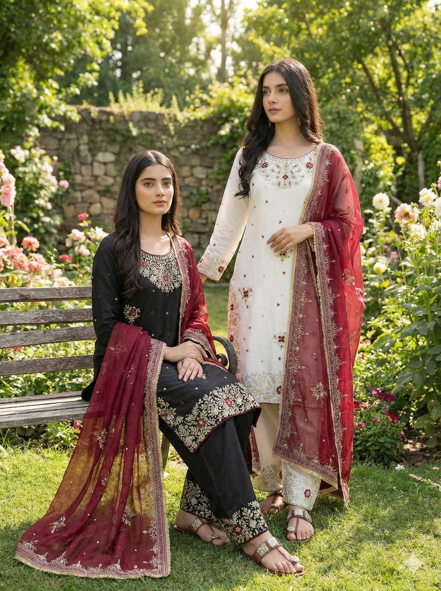 Traditional Indian Heavy Pure Silk Heavy Sequin Embordered - Readymade Shalwar kameez