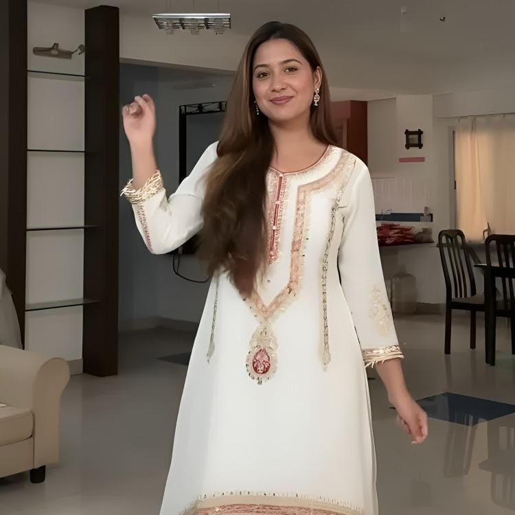 White Chinon Silk Embroidered Kurta Palazzo Set with Dupatta