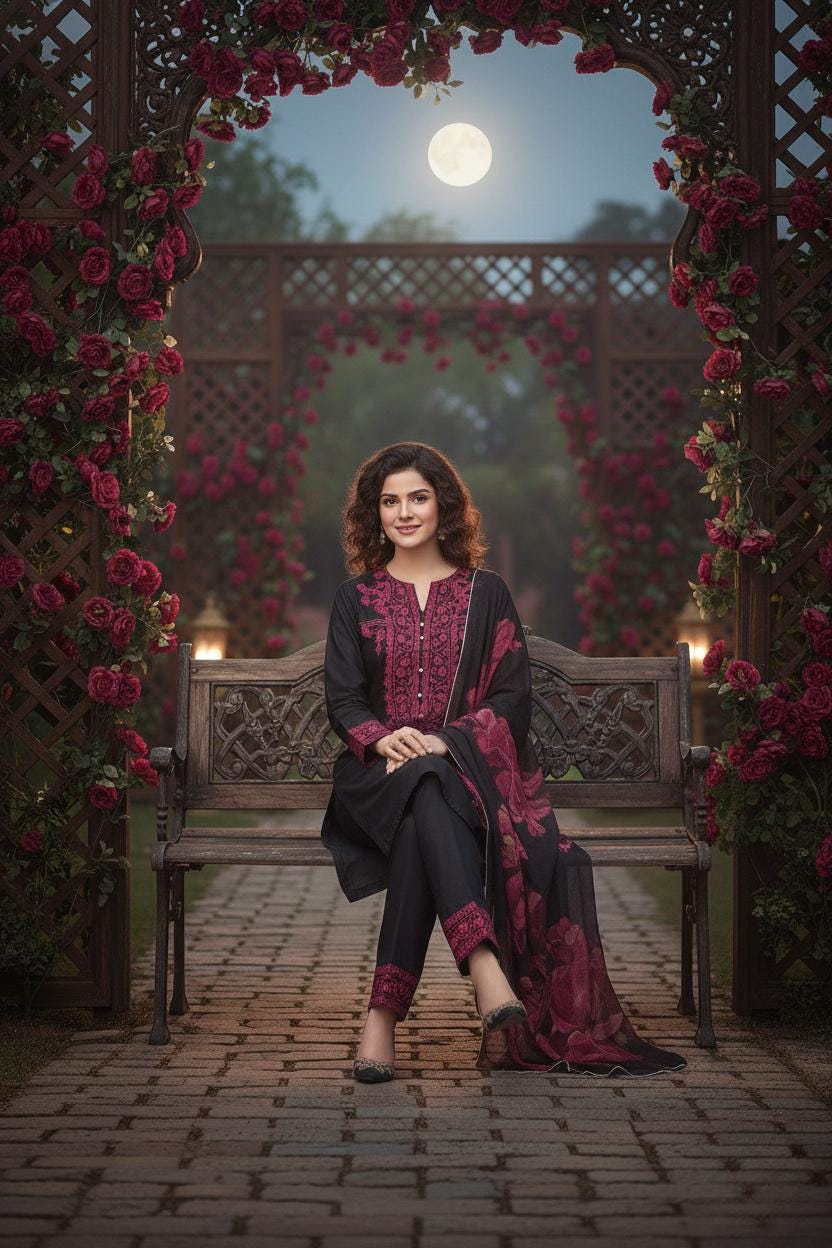 Black Eastern Three Piece Suit – Heavy Embroidery, Roman Silk Set