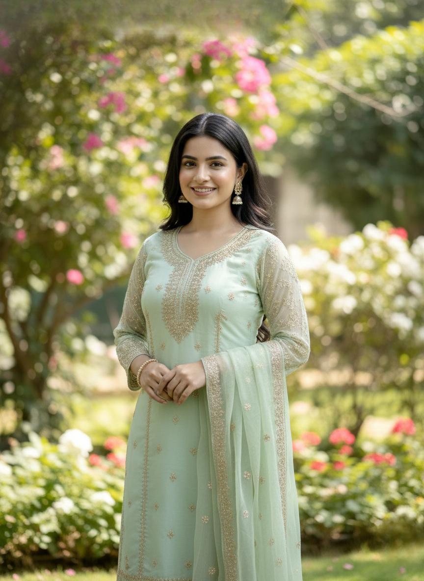 Designer Pure Top Plazzo & Dupatta Set – Party Wear Collection