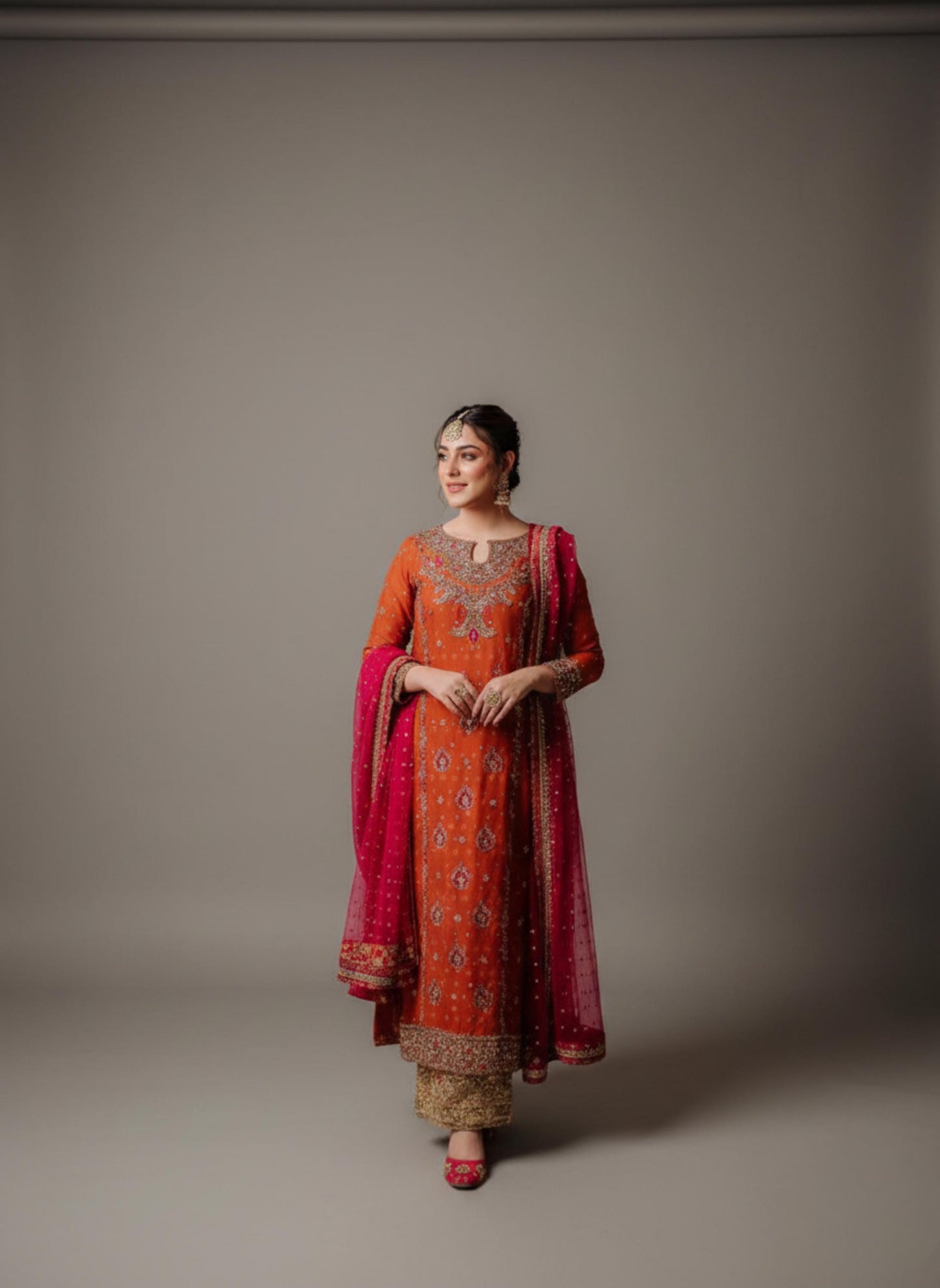Indian Designer Georgette Long Kurta & Palazzo - Pakistani Style Suit