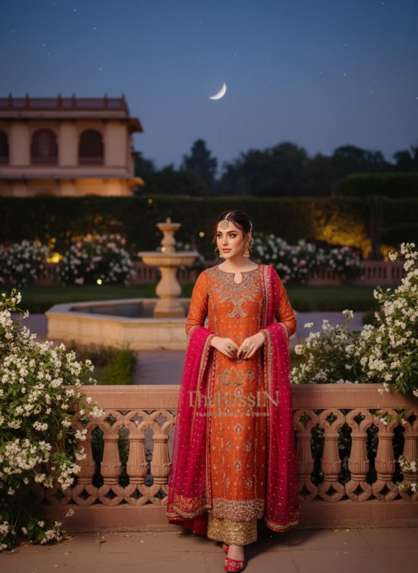 Indian Designer Georgette Long Kurta & Palazzo - Pakistani Style Suit