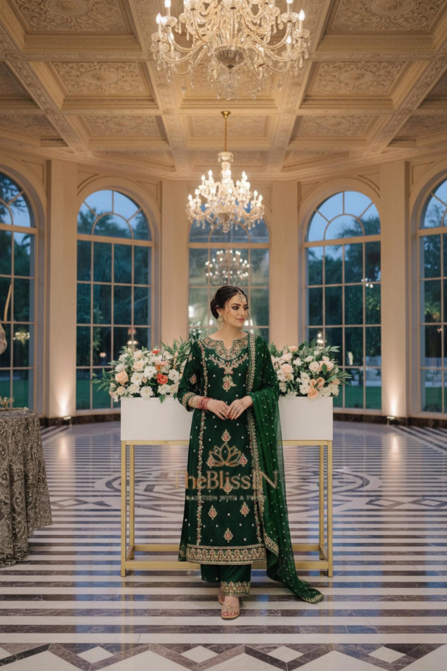 Georgette Pakistani 3 Piece Palazzo Suit For Eid