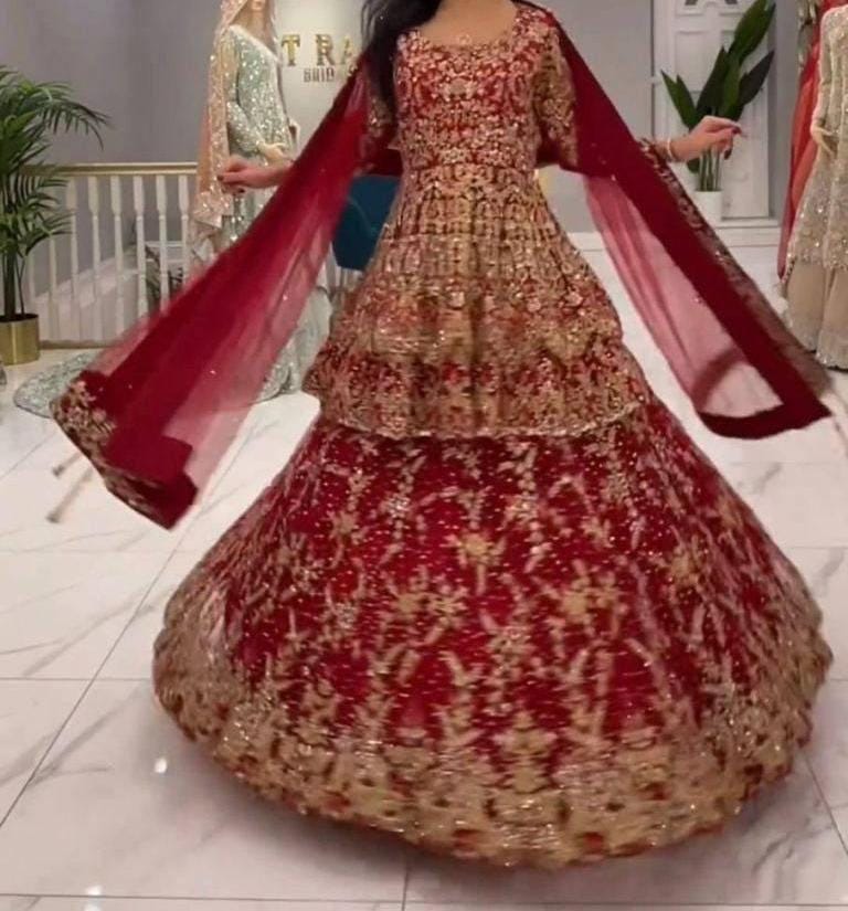 Designer Red Sequence Embroidery Lehenga Set with Dupatta for Women