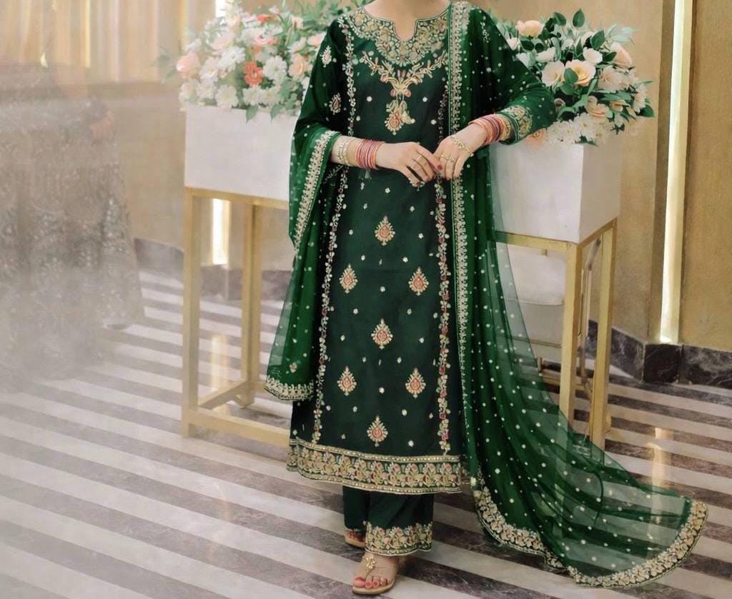 Georgette Pakistani 3 Piece Palazzo Suit For Eid