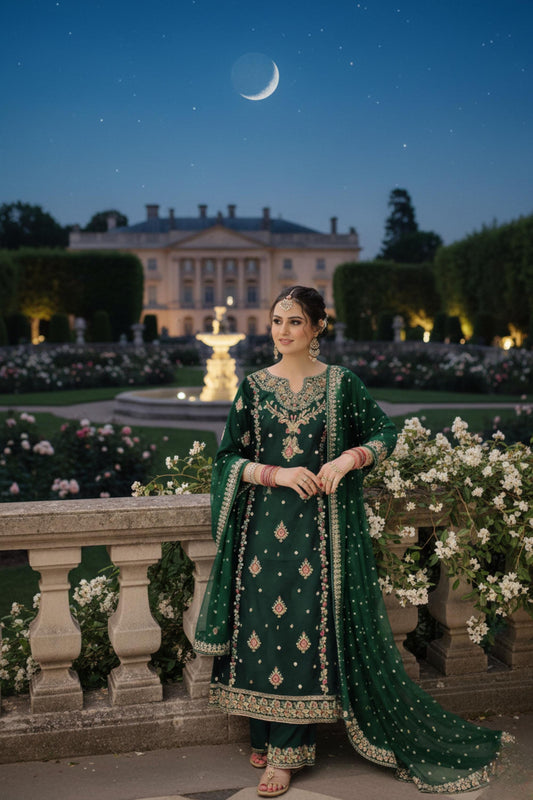 Georgette Pakistani 3 Piece Palazzo Suit For Eid