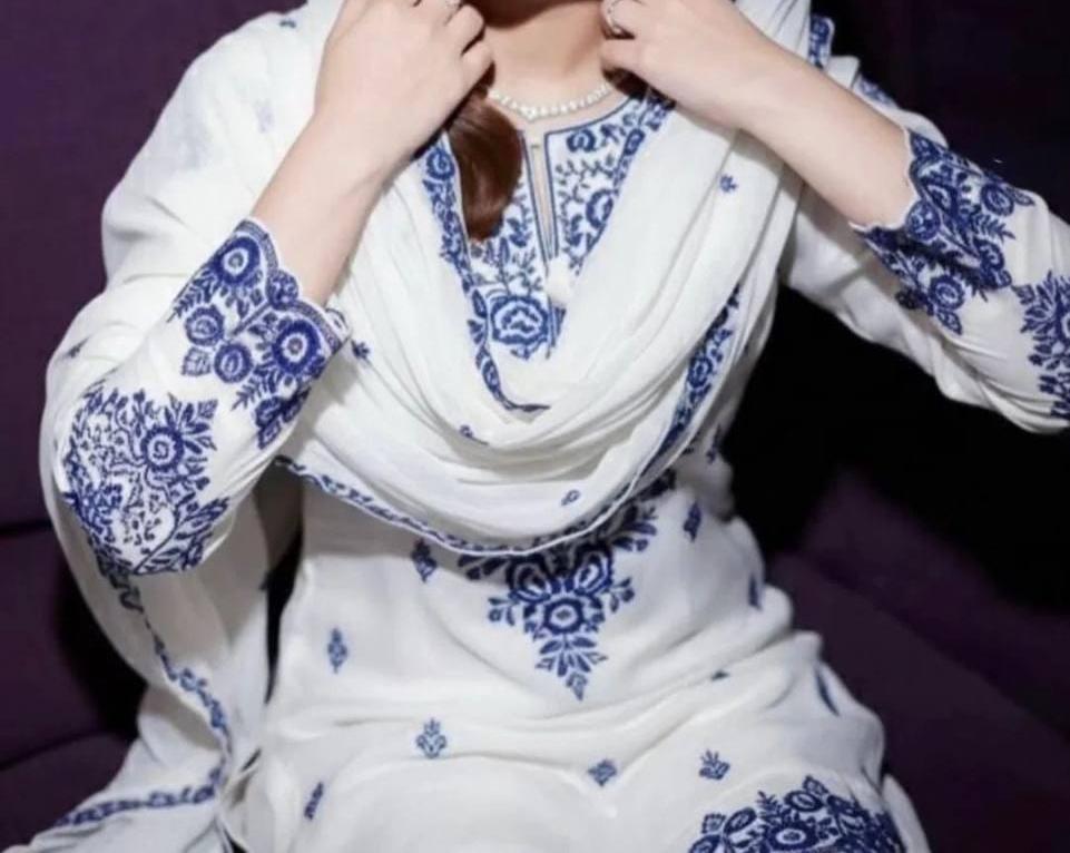 Farshi Salwar Suit Embroidery Work With Matching Dupatta Set , Shalwar Kameez
